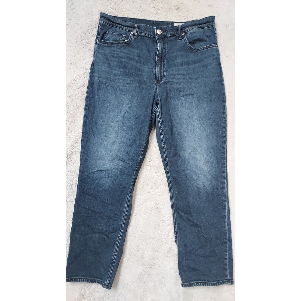Rag & Bone Jeans Womens 34x27 Wren High Rise Slim Straight Denim Blue Dark Wash